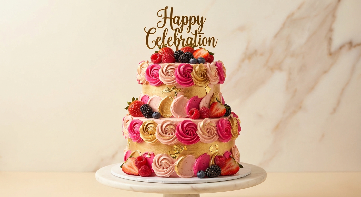 A beautiful handmade celebration cake
